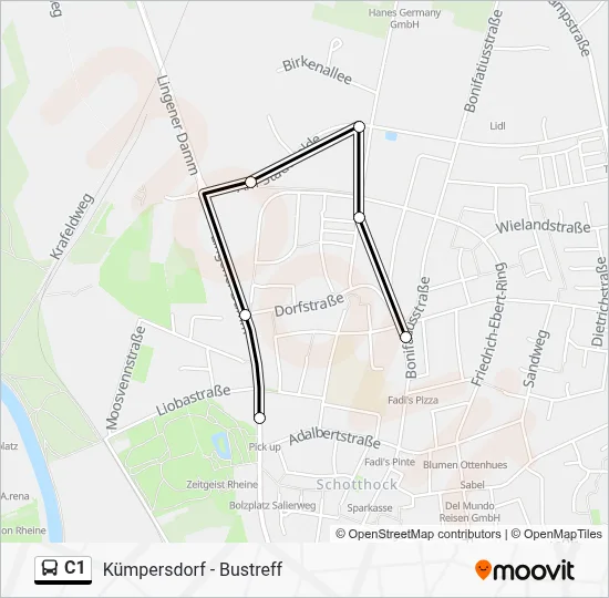 C1 Bus Line Map