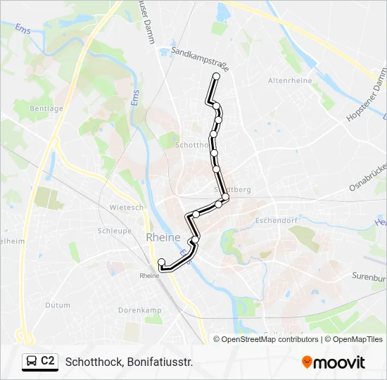 Buslinie C2 Karte