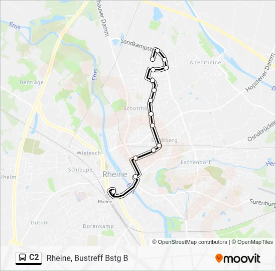 Buslinie C2 Karte