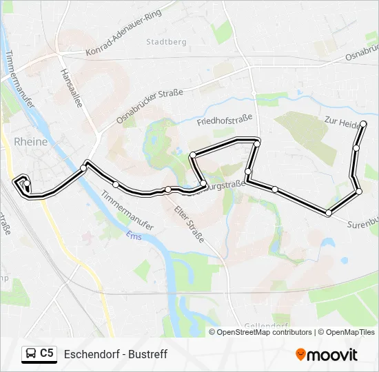 C5 Bus Line Map