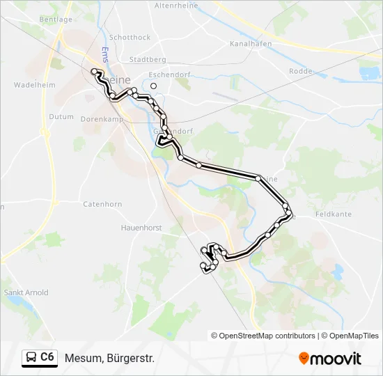 C6 Bus Line Map