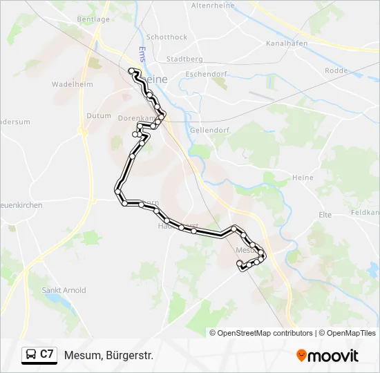 C7 Bus Line Map