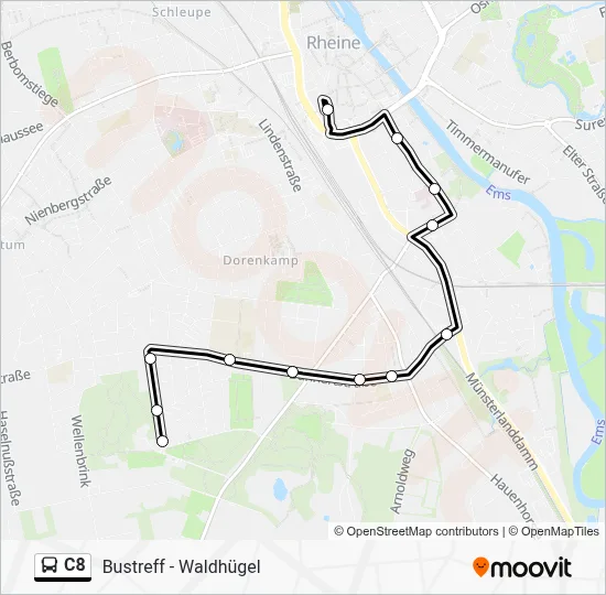 C8 Bus Line Map