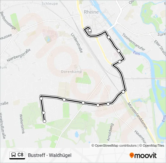 C8 Bus Line Map