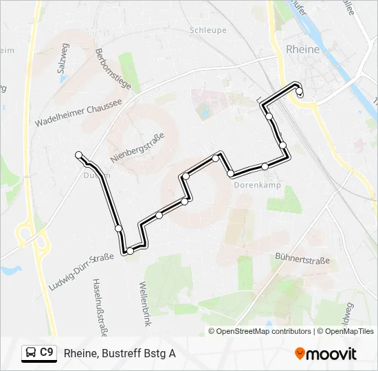 C9 Bus Line Map