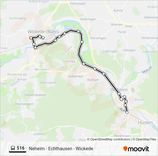 516 Bus Line Map