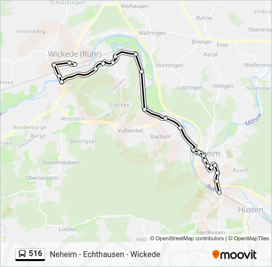 516 Bus Line Map