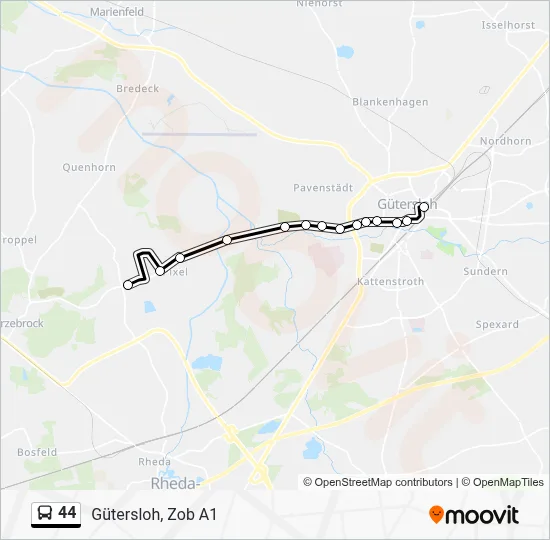 44 Bus Line Map