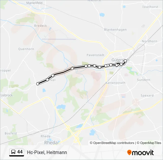 44 Bus Line Map