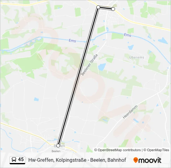 45 Bus Line Map