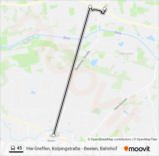 45 Bus Line Map