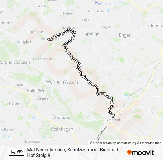 59 Bus Line Map