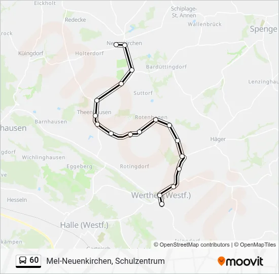 60 Bus Line Map