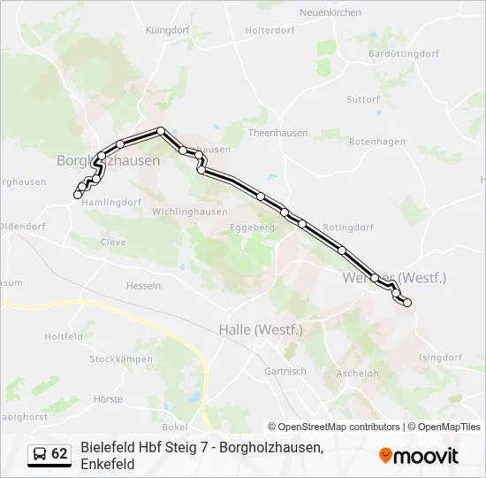 62 Bus Line Map