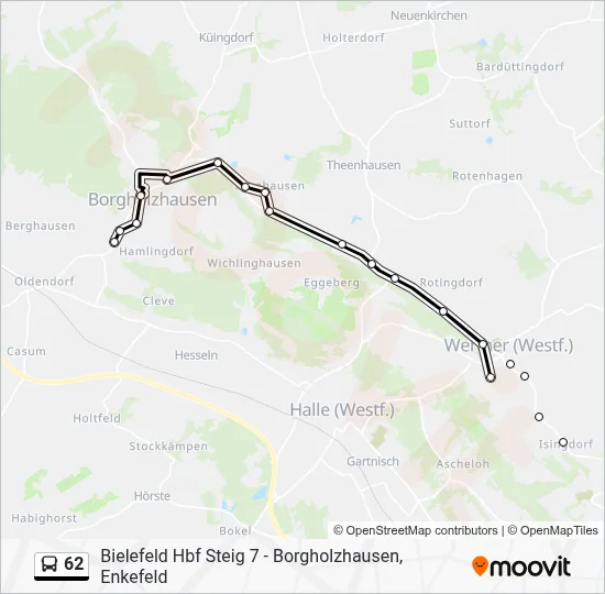 62 Bus Line Map