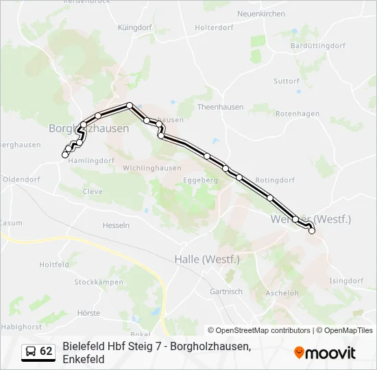 62 Bus Line Map