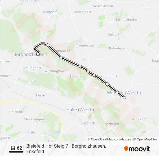 62 Bus Line Map