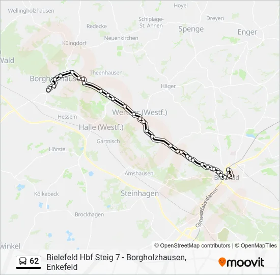 62 Bus Line Map
