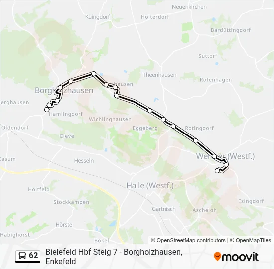 62 Bus Line Map