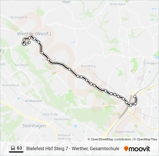 63 Bus Line Map