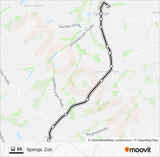 Buslinie 66 Karte