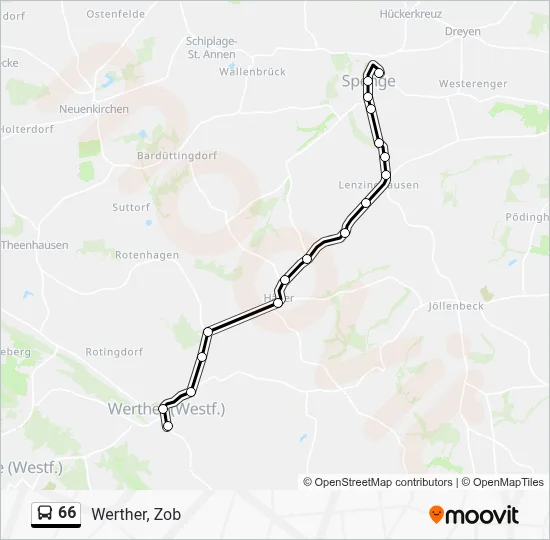 Buslinie 66 Karte