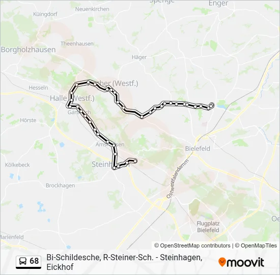 68 Bus Line Map
