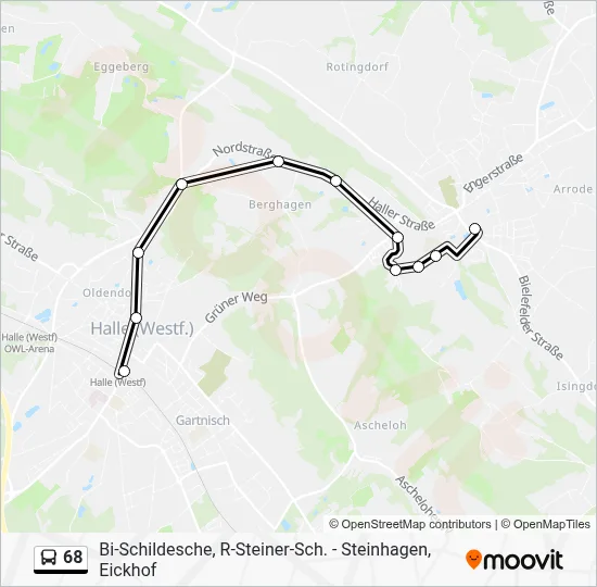 68 Bus Line Map