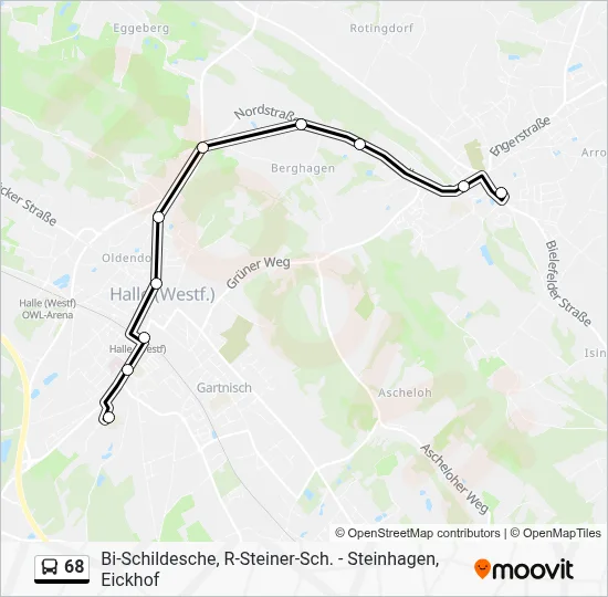 68 Bus Line Map