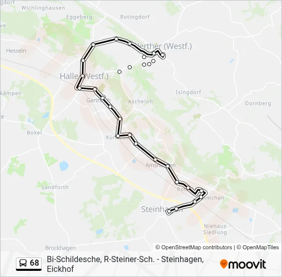 68 Bus Line Map