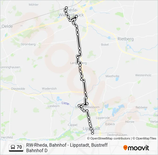 70 Bus Line Map