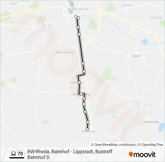 70 Bus Line Map