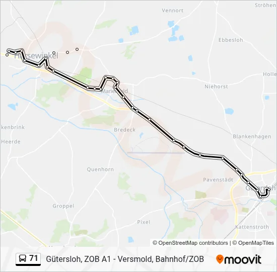 71 Bus Line Map