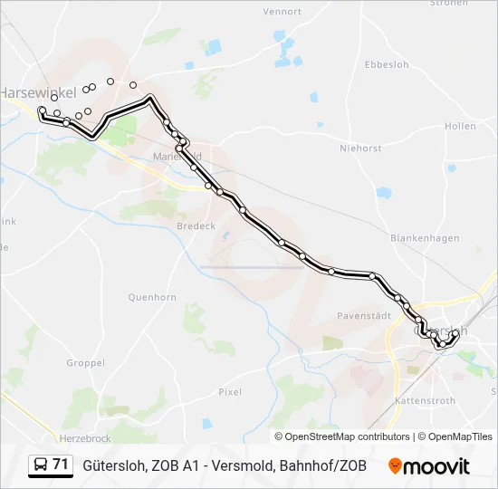 71 Bus Line Map