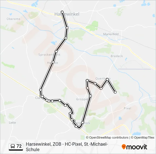 72 Bus Line Map