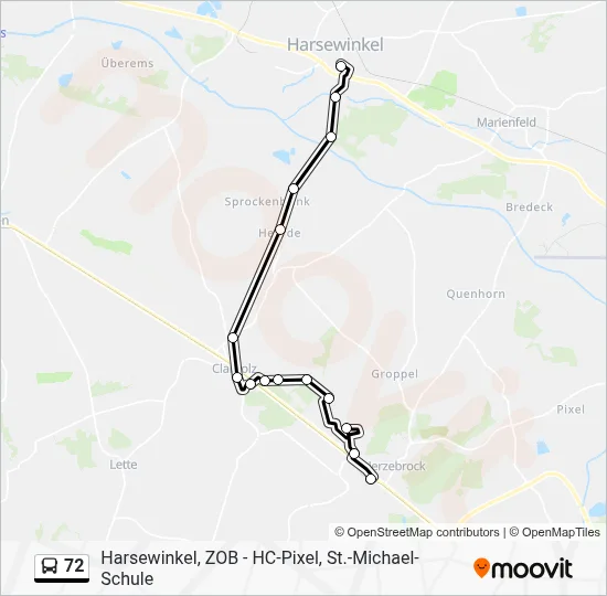 72 Bus Line Map