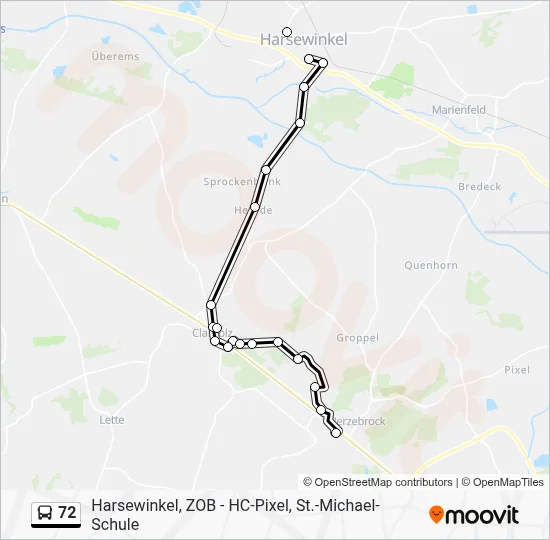 72 Bus Line Map