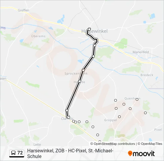 72 Bus Line Map