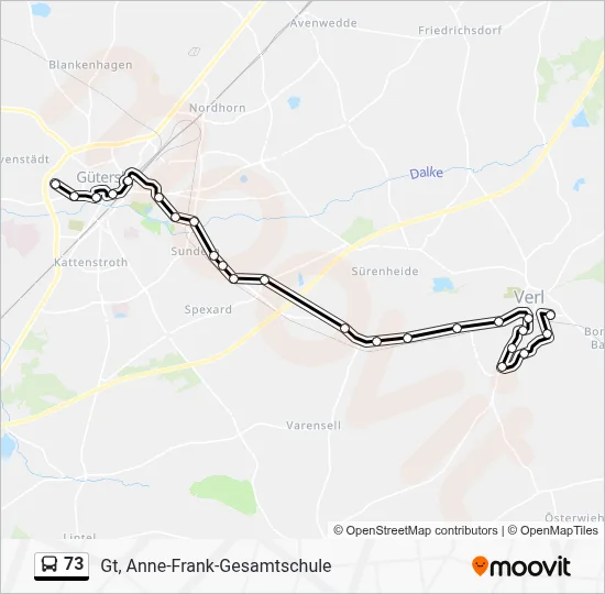 73 Bus Line Map
