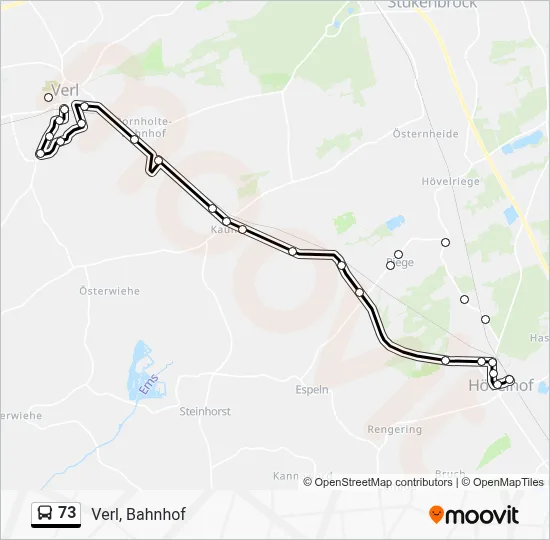73 Bus Line Map