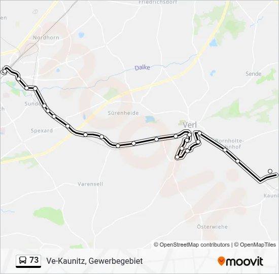 73 Bus Line Map