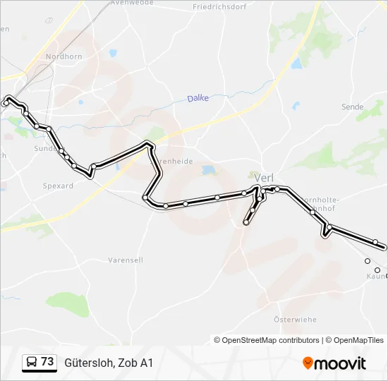 73 Bus Line Map