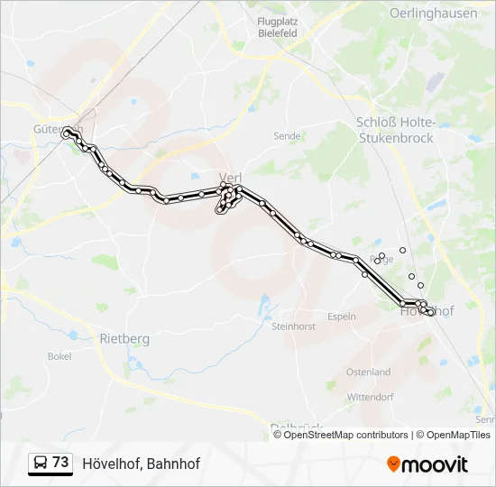 73 Bus Line Map