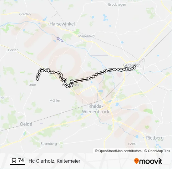 74 Bus Line Map
