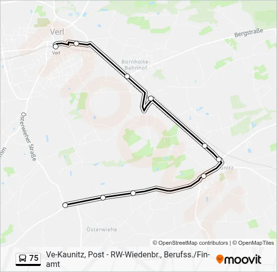 75 Bus Line Map