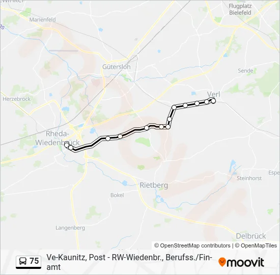 75 Bus Line Map