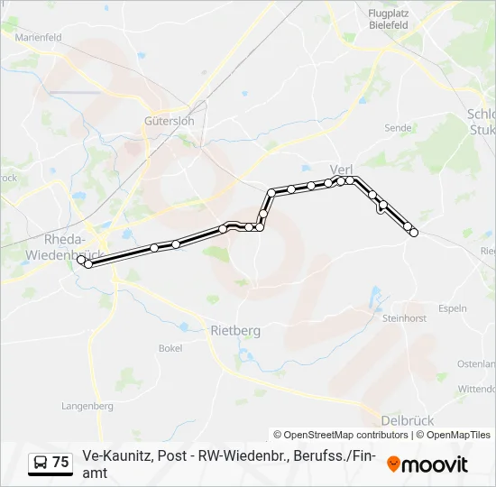 75 Bus Line Map