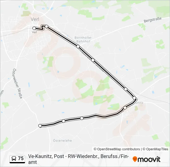 75 Bus Line Map