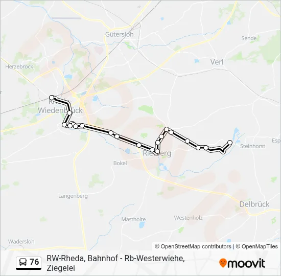 76 Bus Line Map