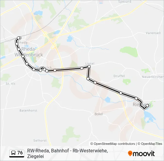 76 Bus Line Map